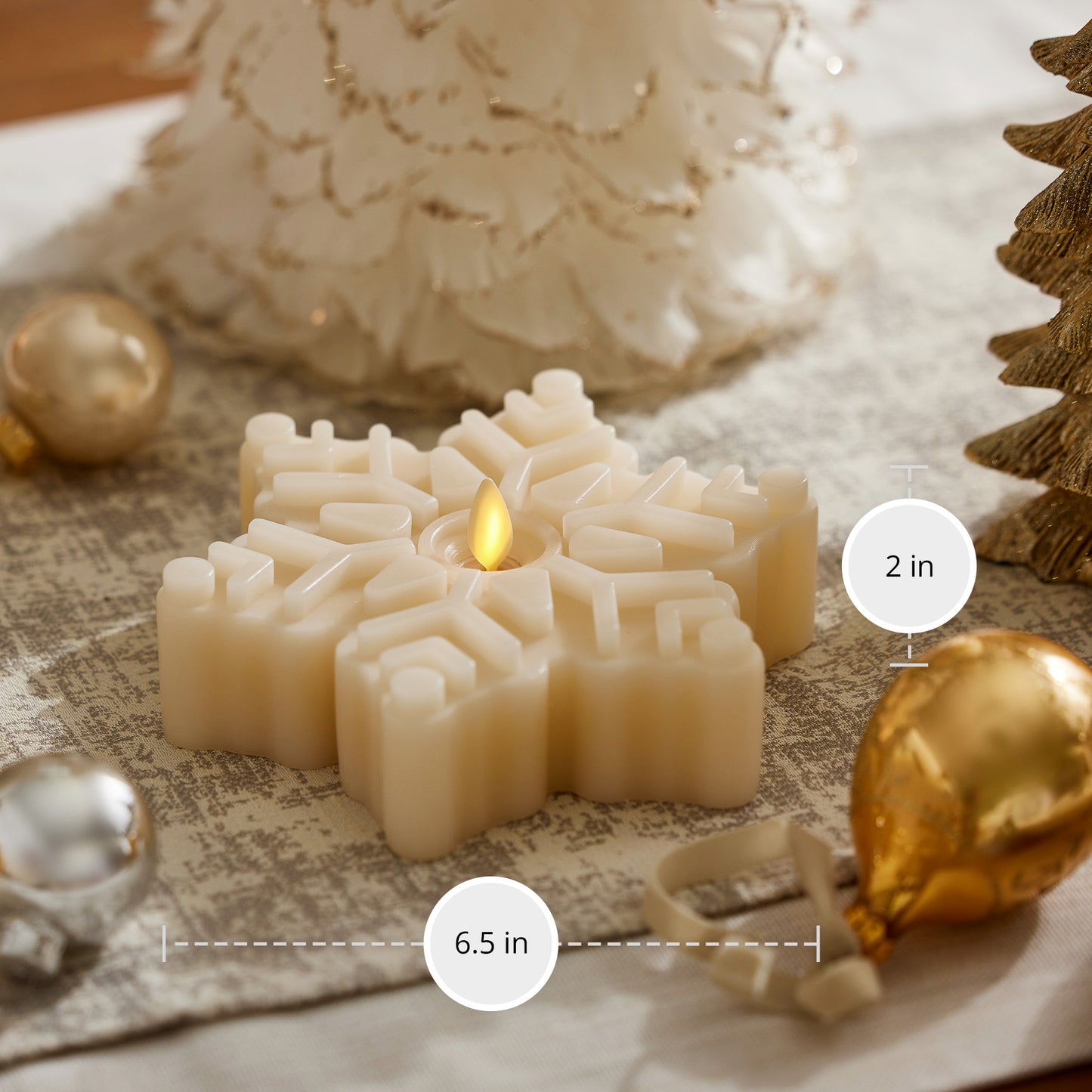 White Swan Flameless Candle Snowflake Tealight