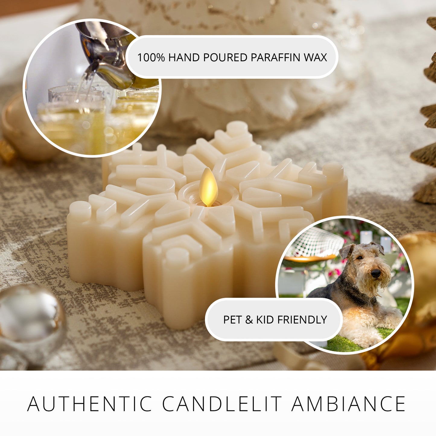 White Swan Flameless Candle Snowflake Tealight