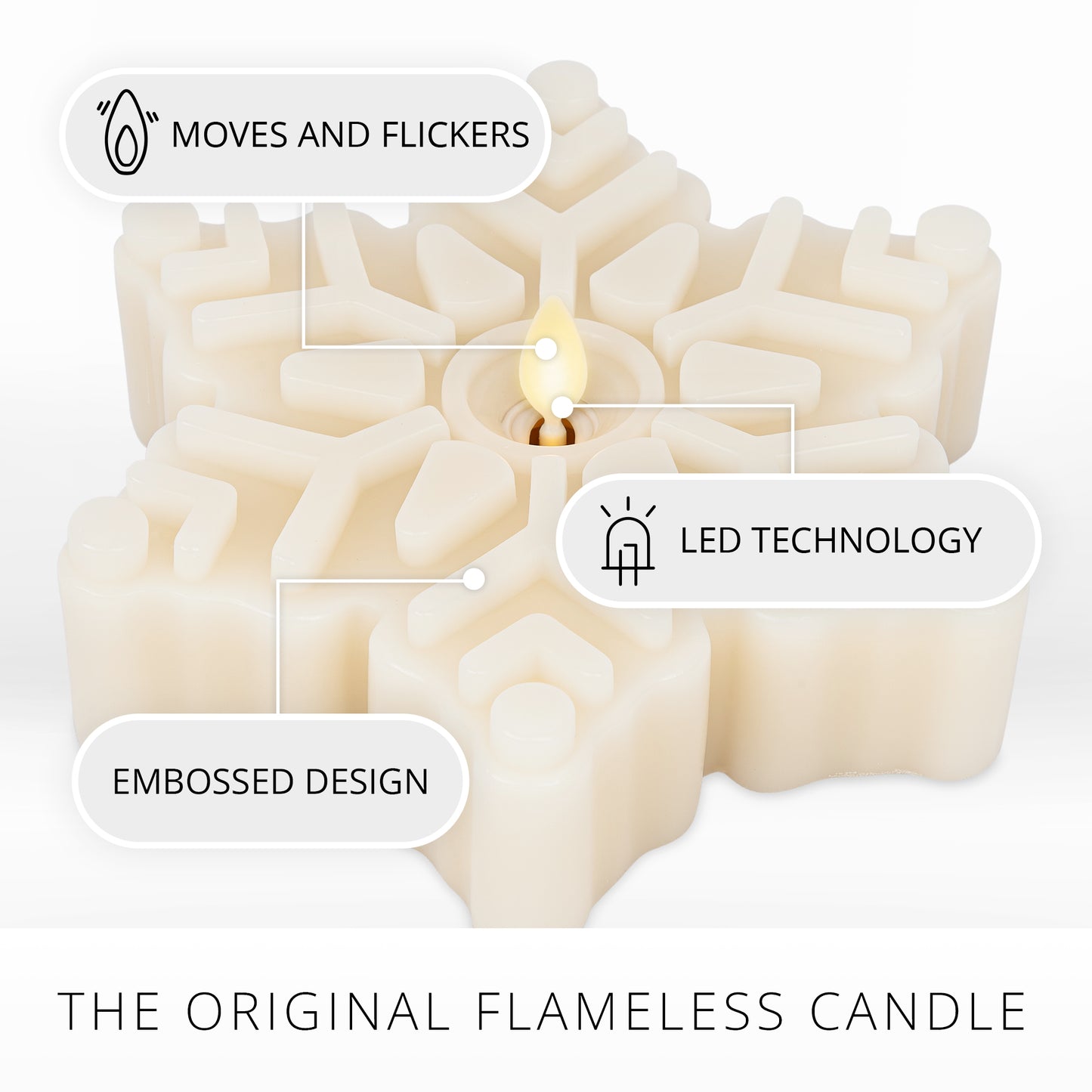 White Swan Flameless Candle Snowflake Tealight