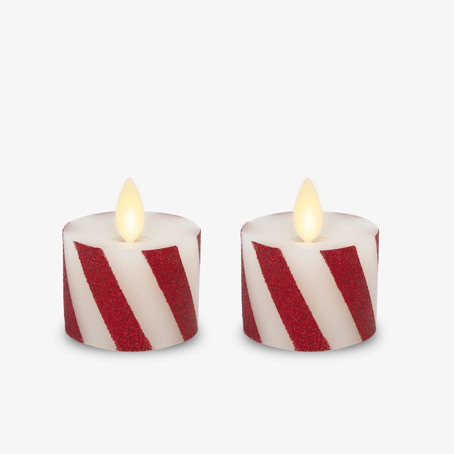 Red Candy Cane Flameless Candle Tealights
