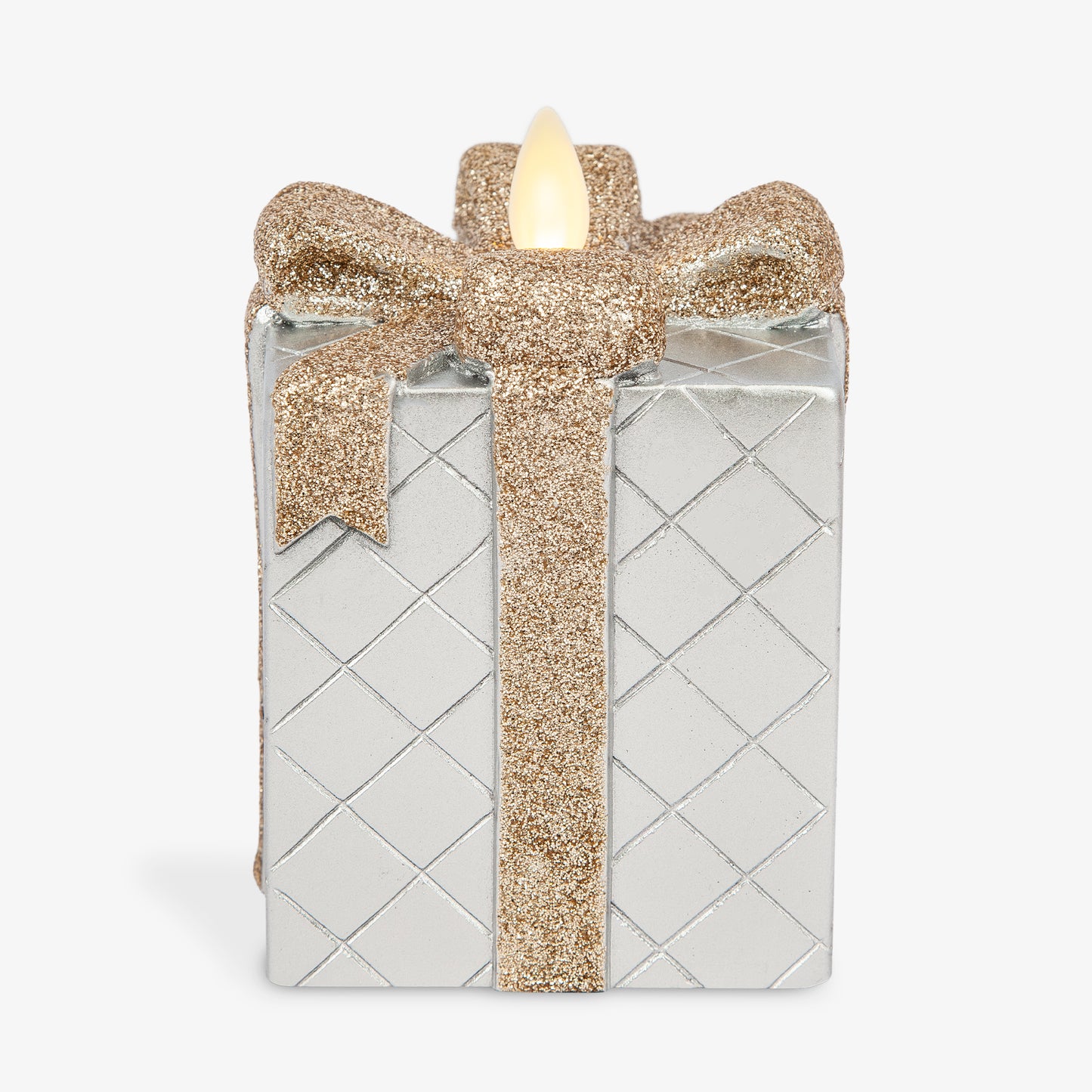 Silver Flameless Candle Gift Box