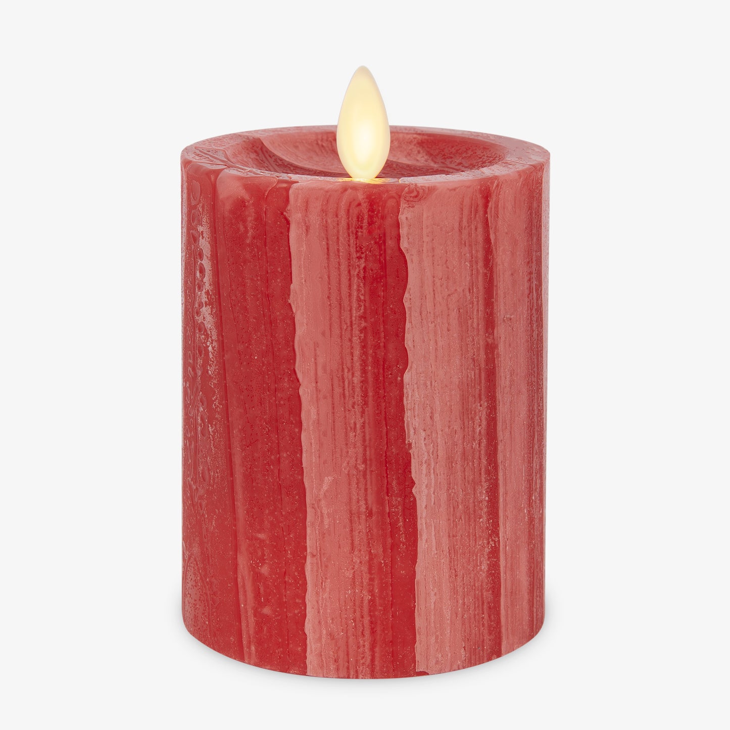 Holiday Red Selenite Flameless Candle Pillar
