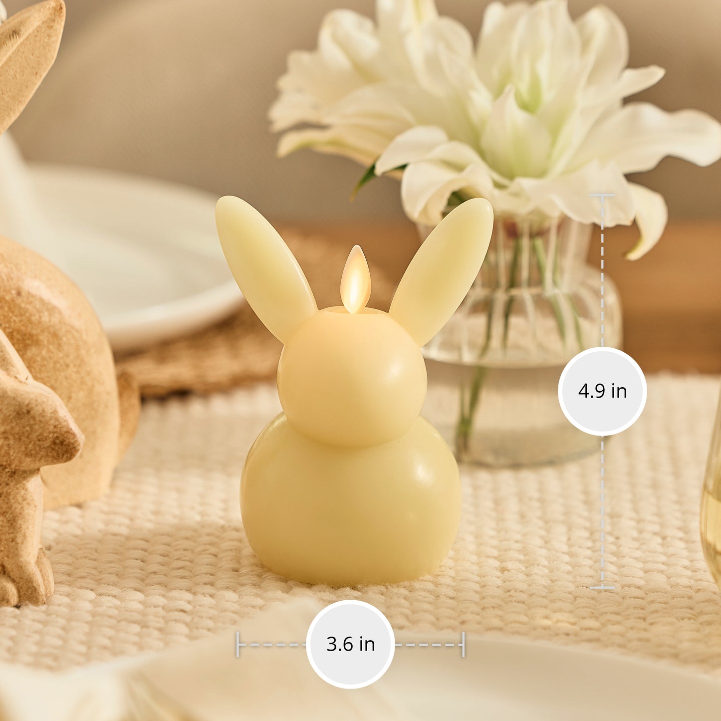 Lemon Chiffon Flameless Candle Small Bunny