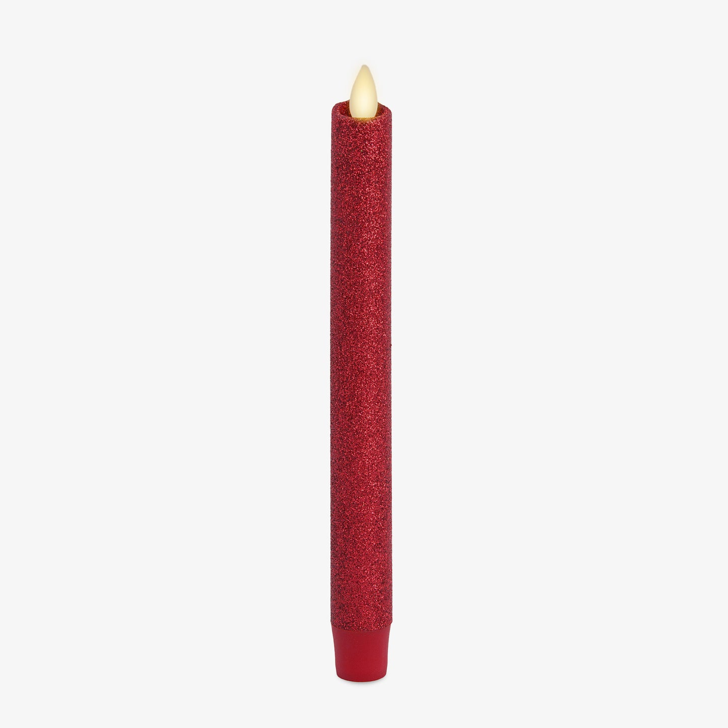 Holiday Red Glitter Flameless Candle Taper