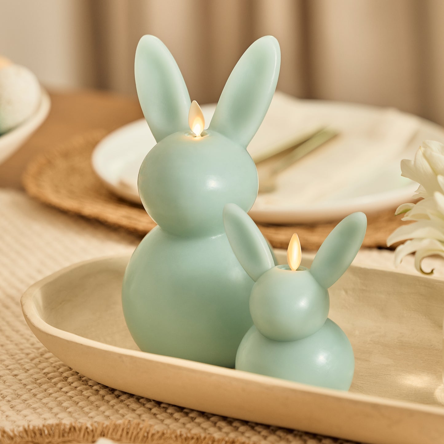 Fresh Mint Flameless Candle Easter Bunny Rabbit