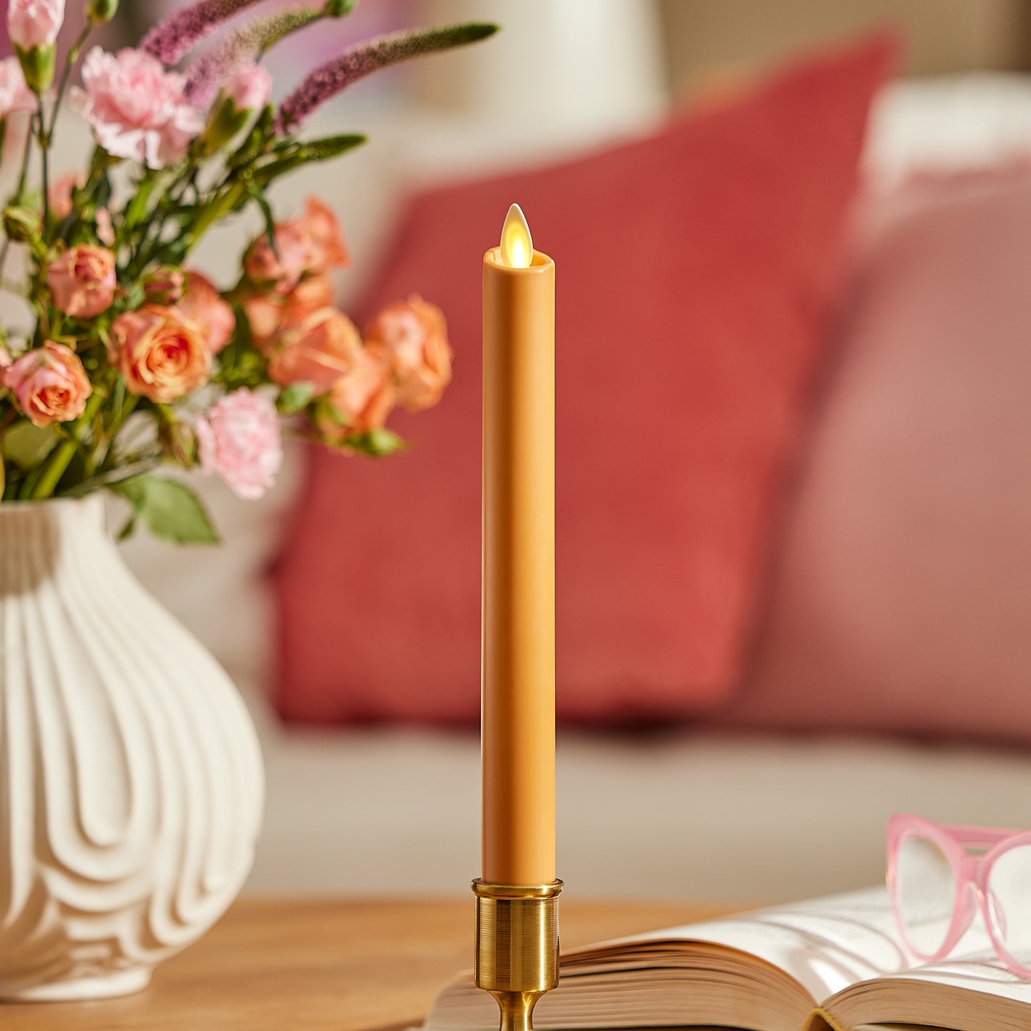 Sunlit Honey Flameless Candle Taper