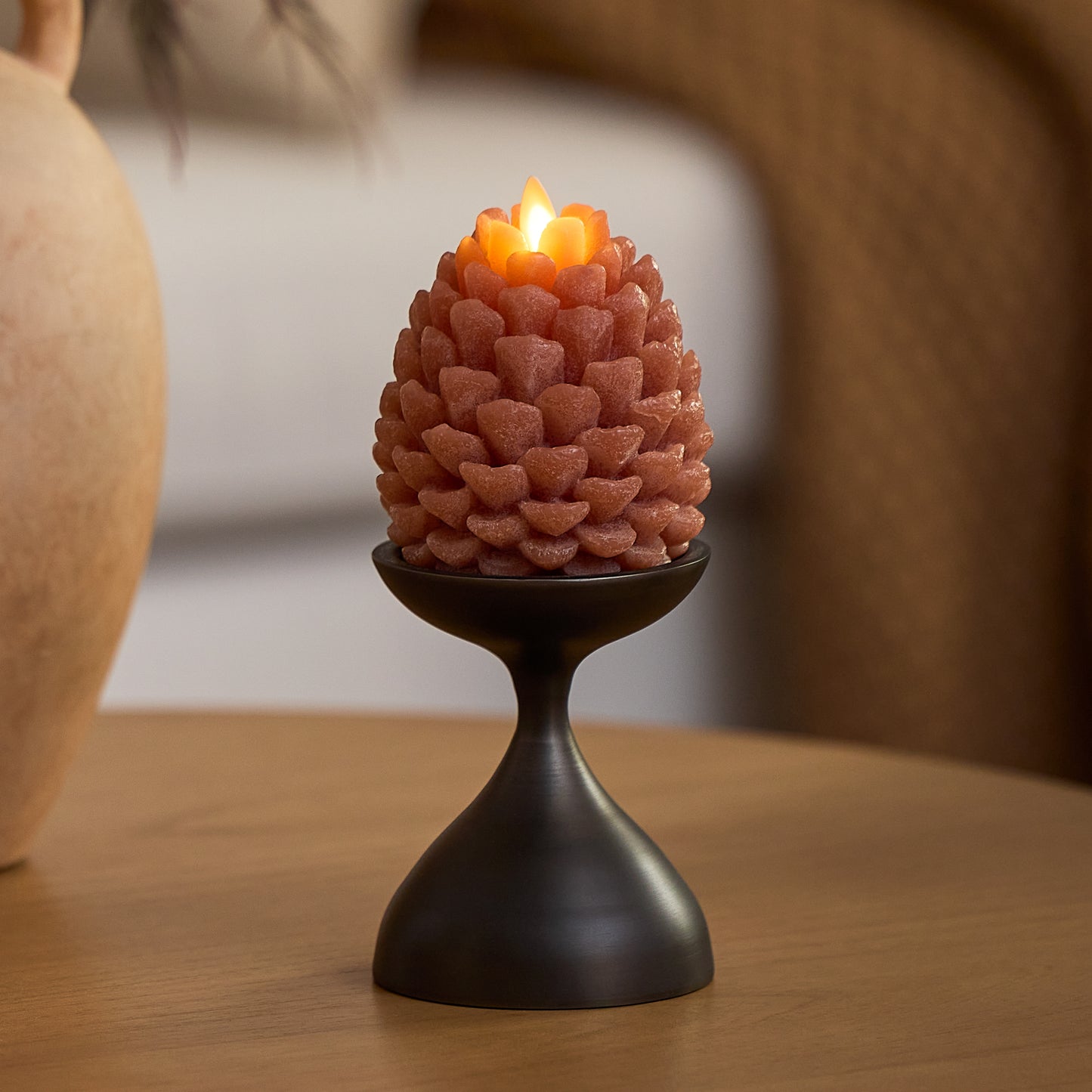 Caramel Café Flameless Candle Pinecones