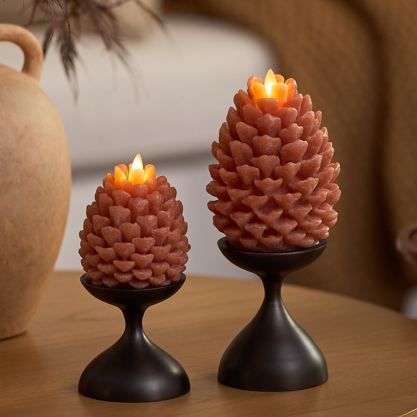 Caramel Café Flameless Candle Pinecones