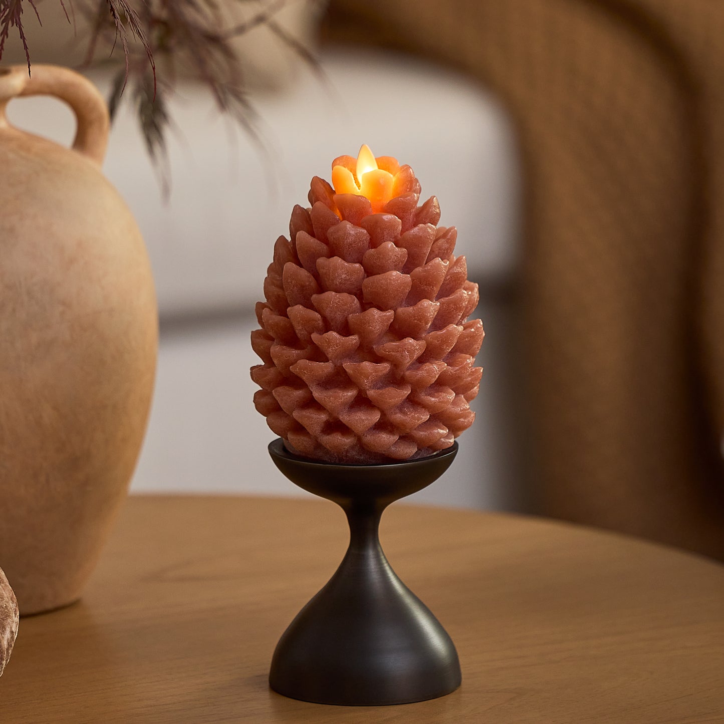 Caramel Café Flameless Candle Pinecones
