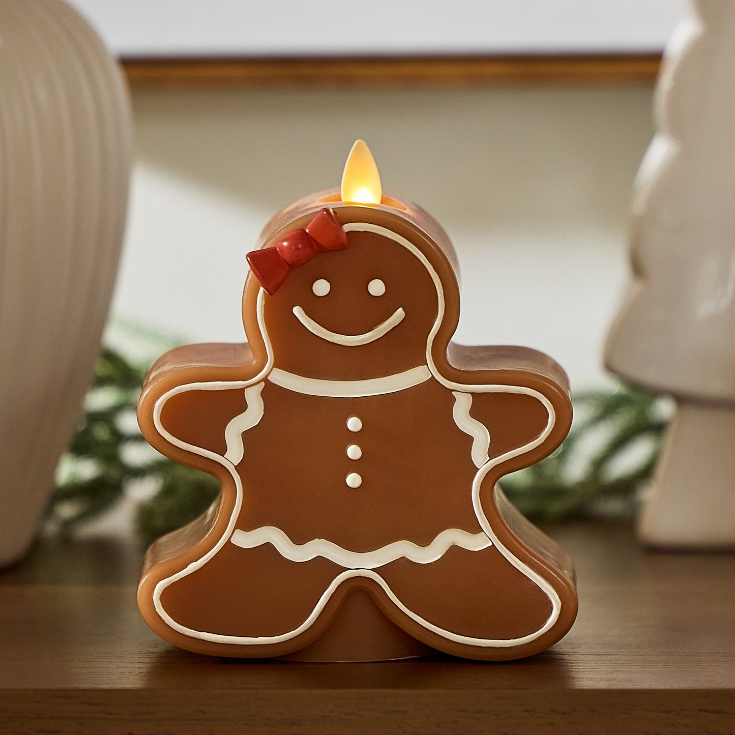 Gingerbread Girl Flameless Candle