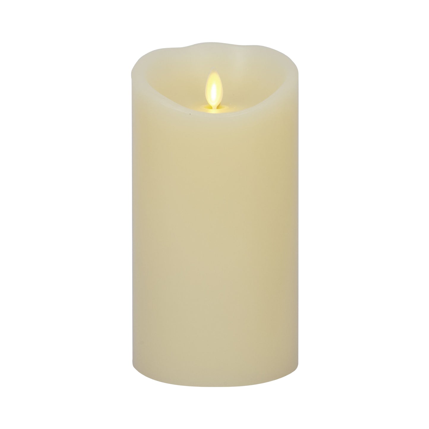 Ivory Flameless Candle Pillar -Scallop Top - 4" Width