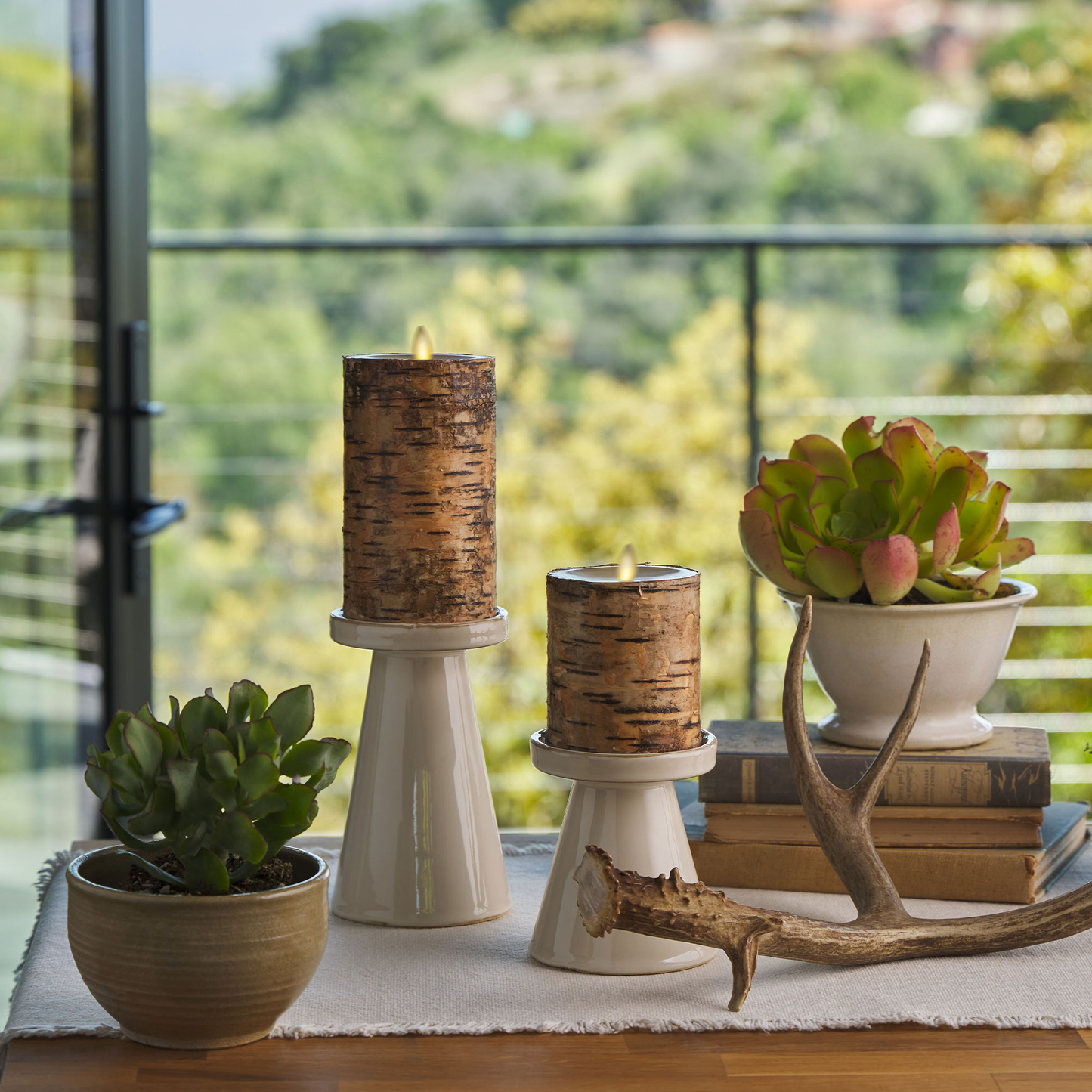 an image of Luminara's birch flameless candles