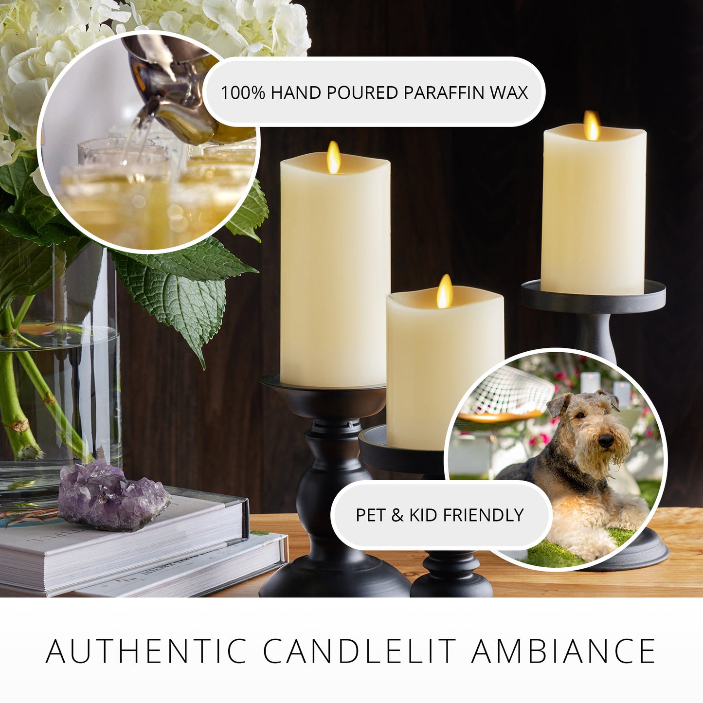 An image of Luminara's candle set in ivory