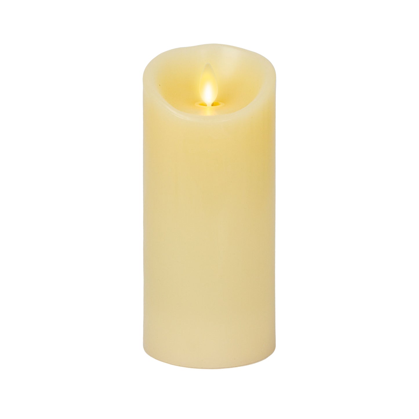 Ivory Flameless Candle Pillar - Scallop Top - 3" Width