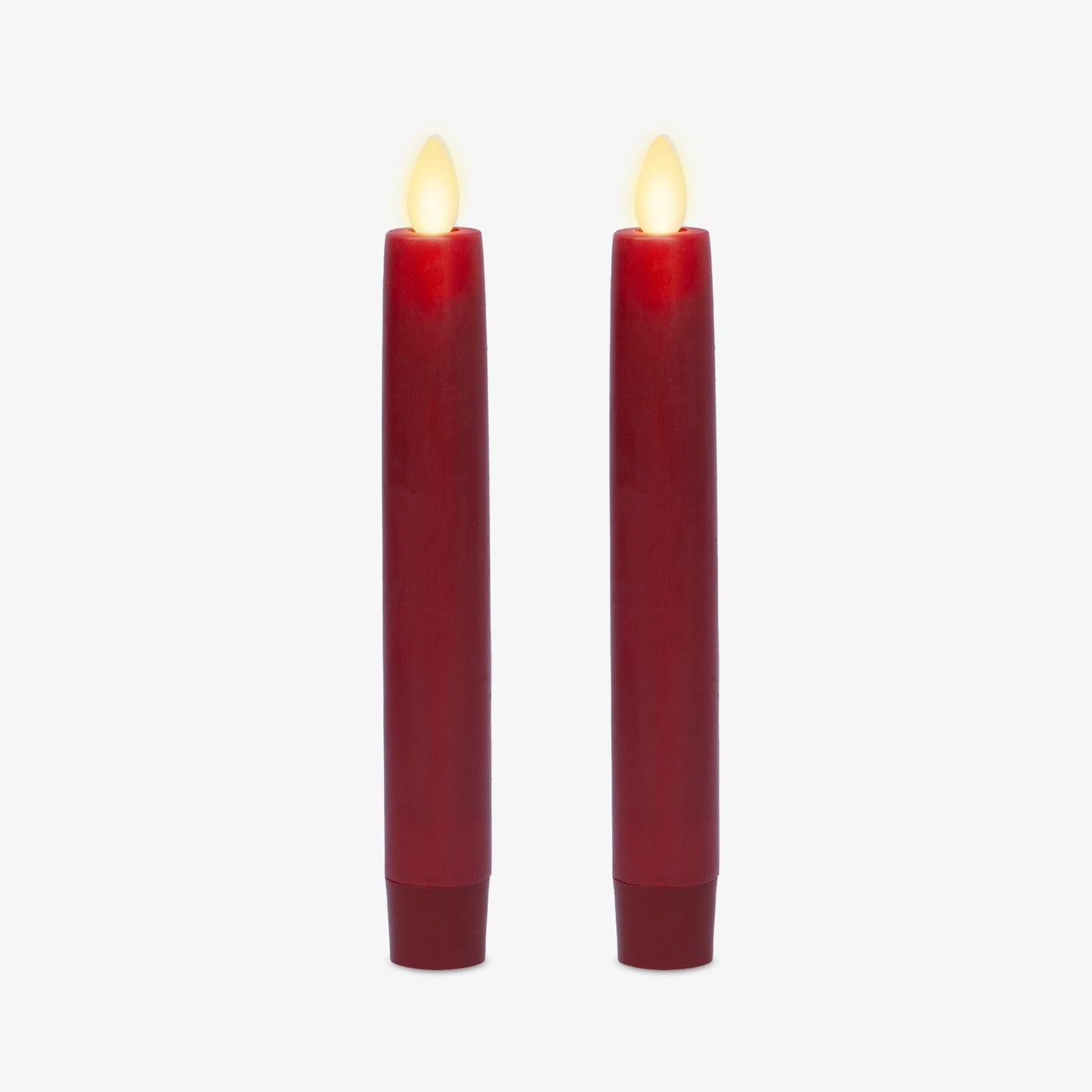 Burgundy Flameless Candle Tapers - Flat Top - 6.75" Height - Set of 2