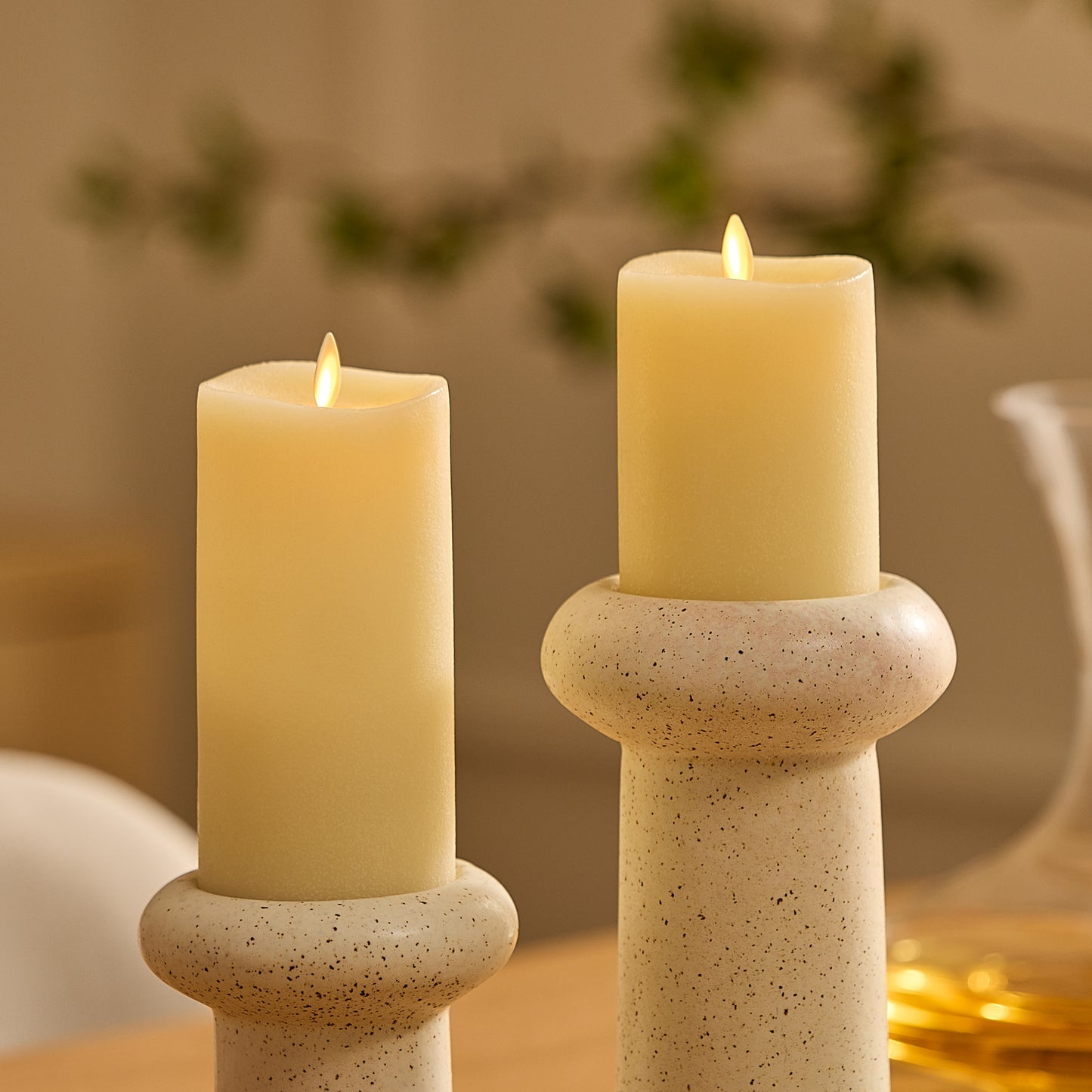 Chalky Ivory Flameless Candle Pillar