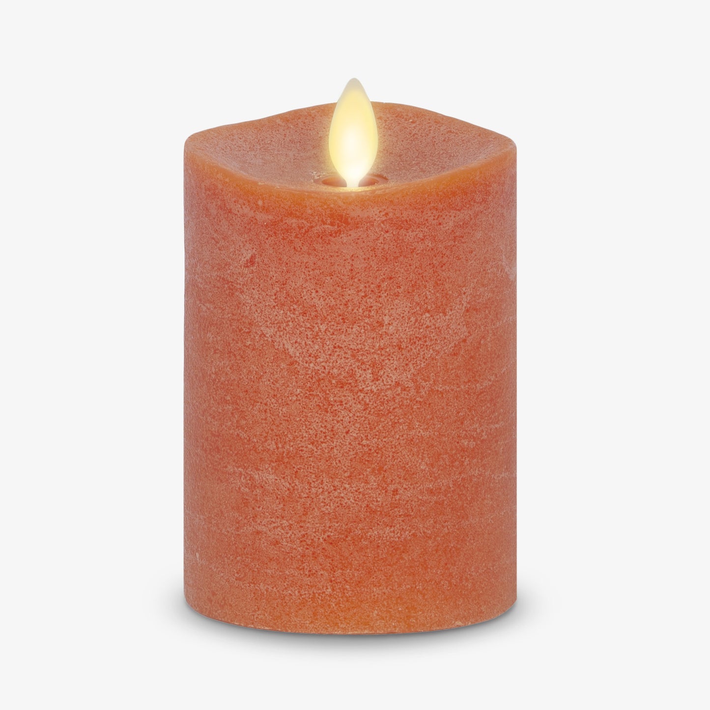Chalky Burnt Orange Flameless Candle Pillar
