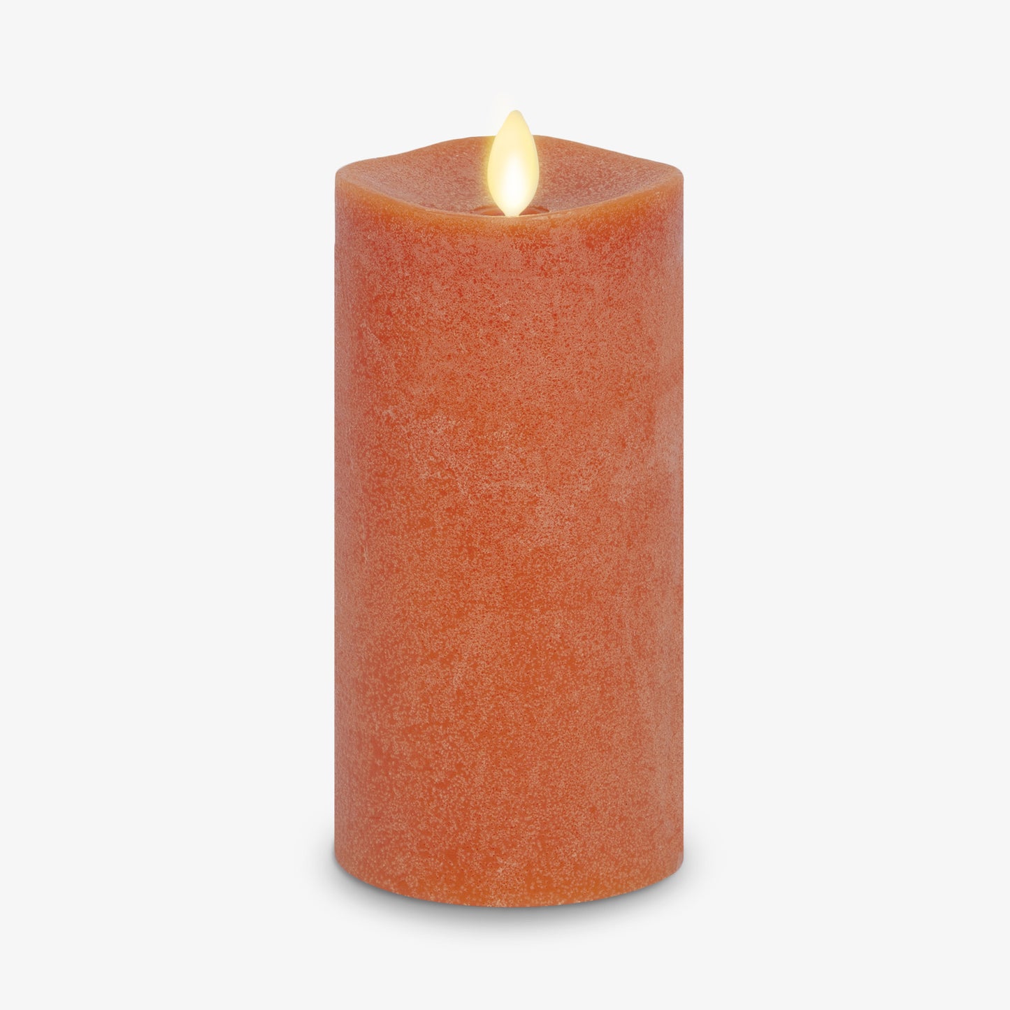 Chalky Burnt Orange Flameless Candle Pillar