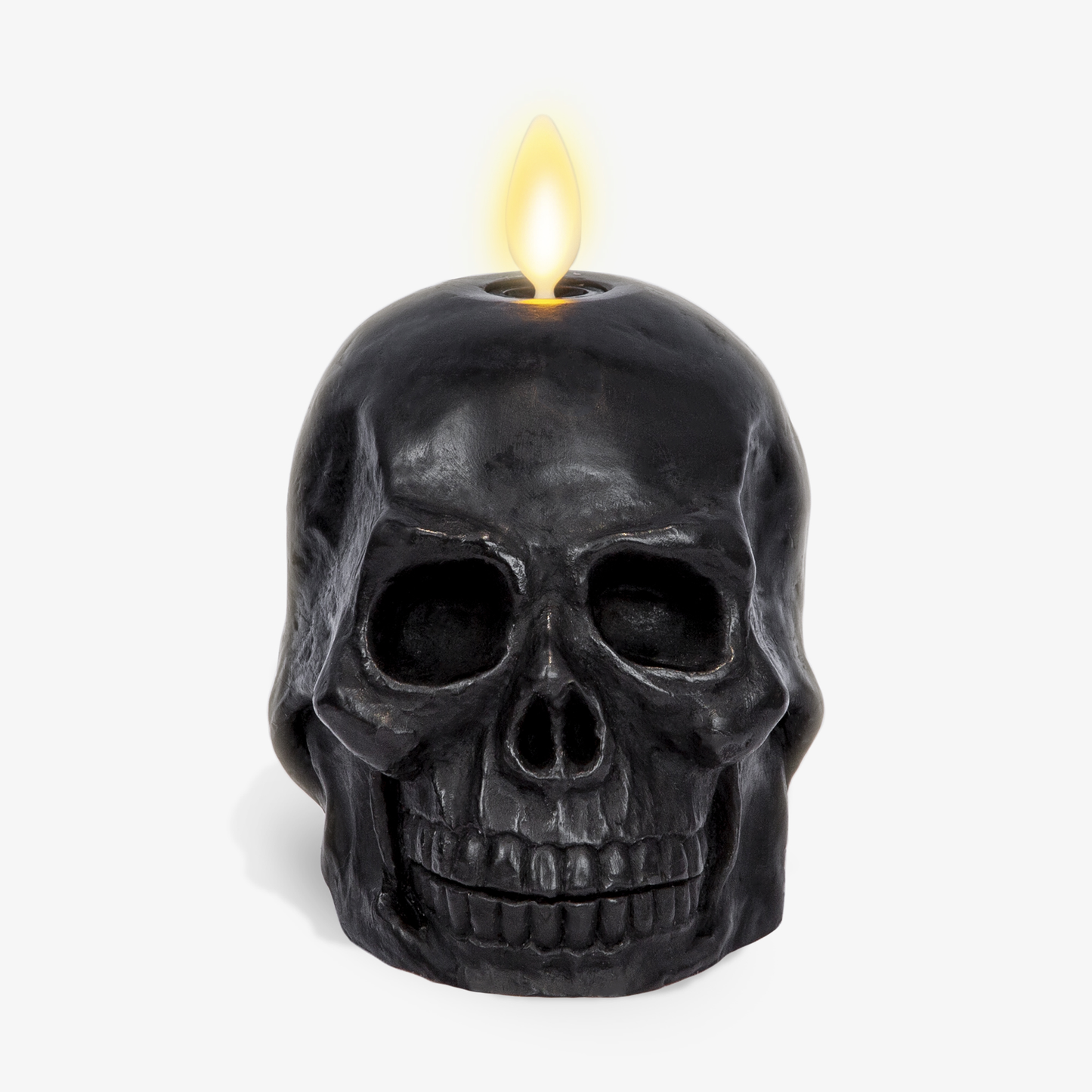 Small Black Flameless Candle Skull