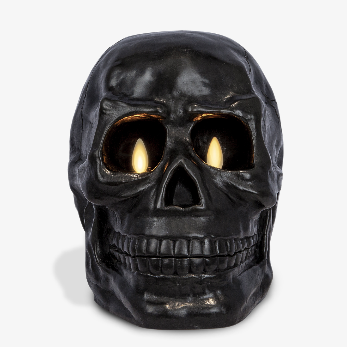 Large Black Flameless Candle Skull