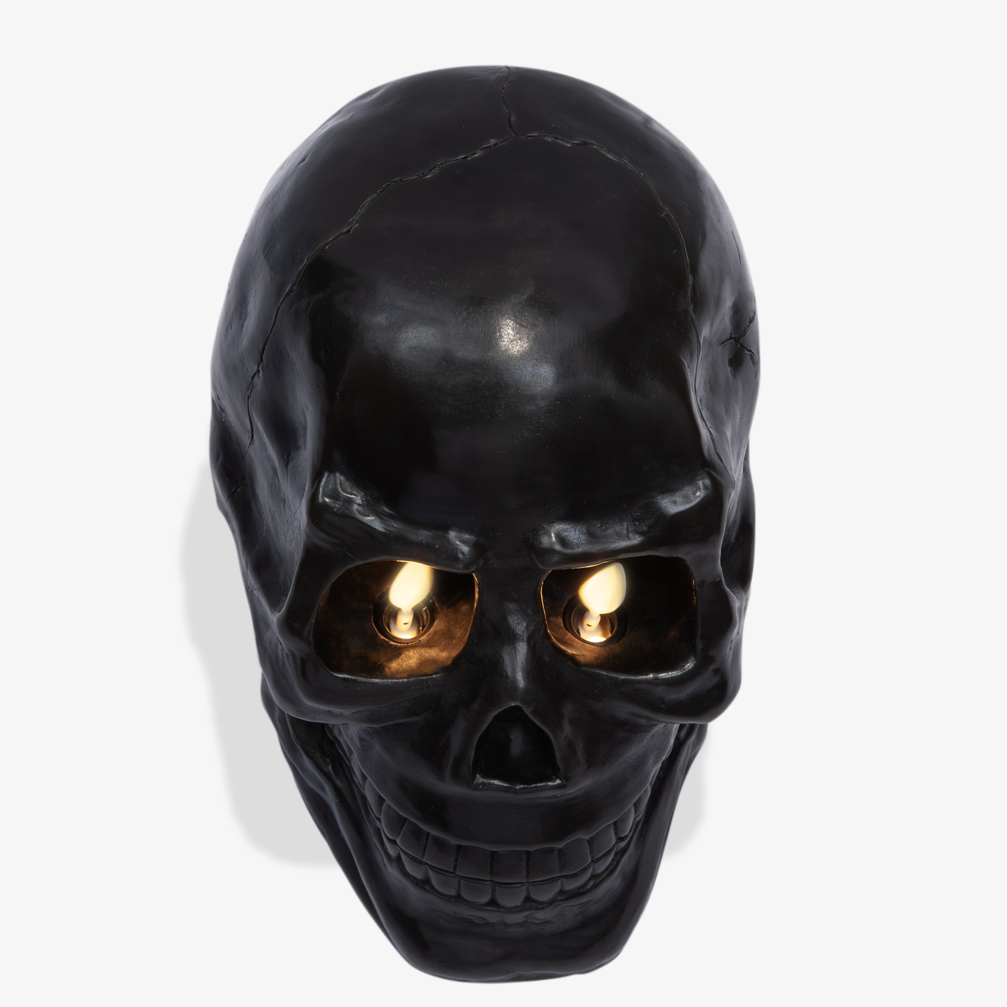 Large Black Flameless Candle Skull