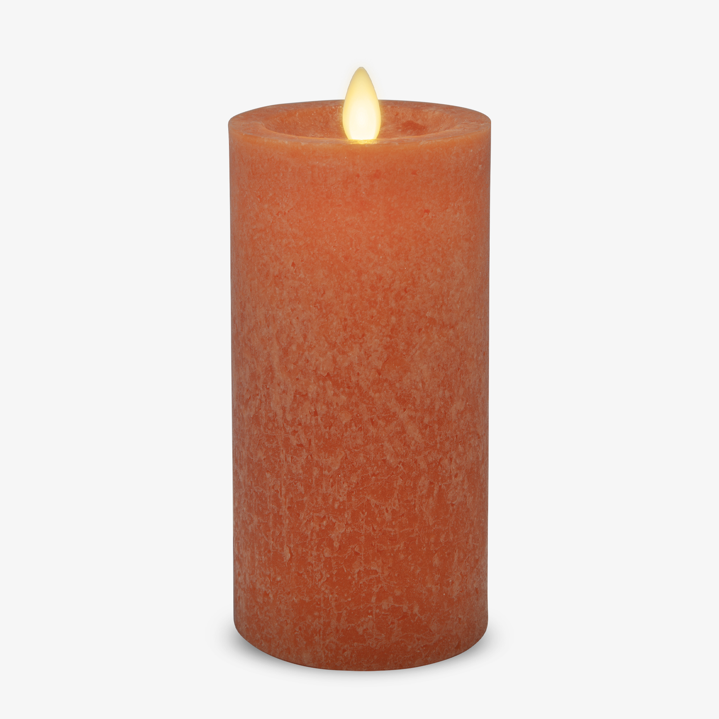 Harvest Pumpkin Seaglass Flameless Candle Pillar - Recessed Top