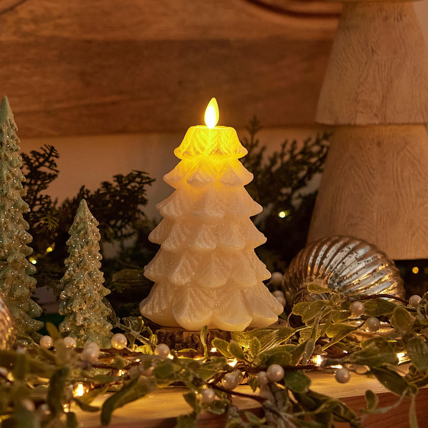 White Swan Flameless Candle Tree