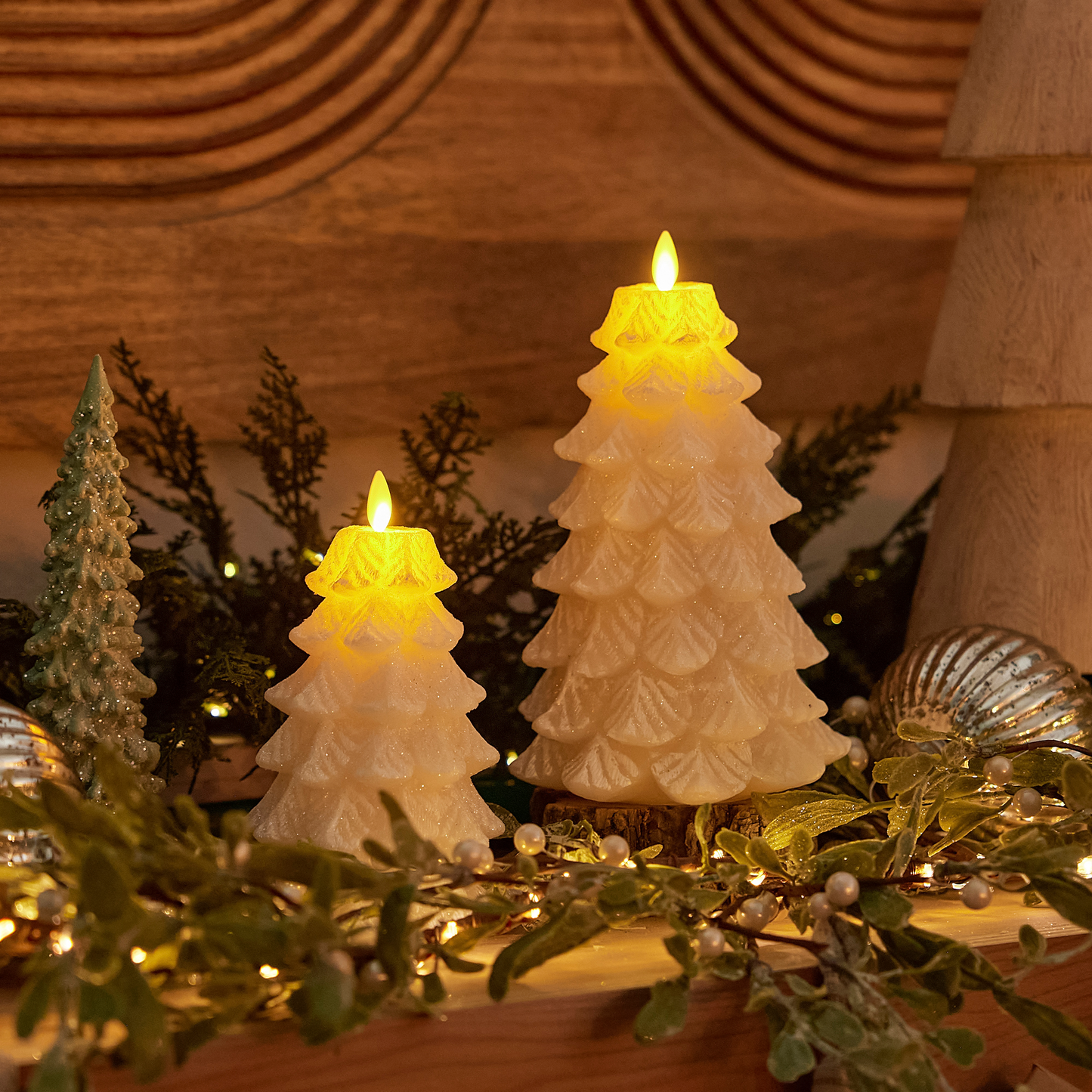 White Swan Flameless Candle Tree
