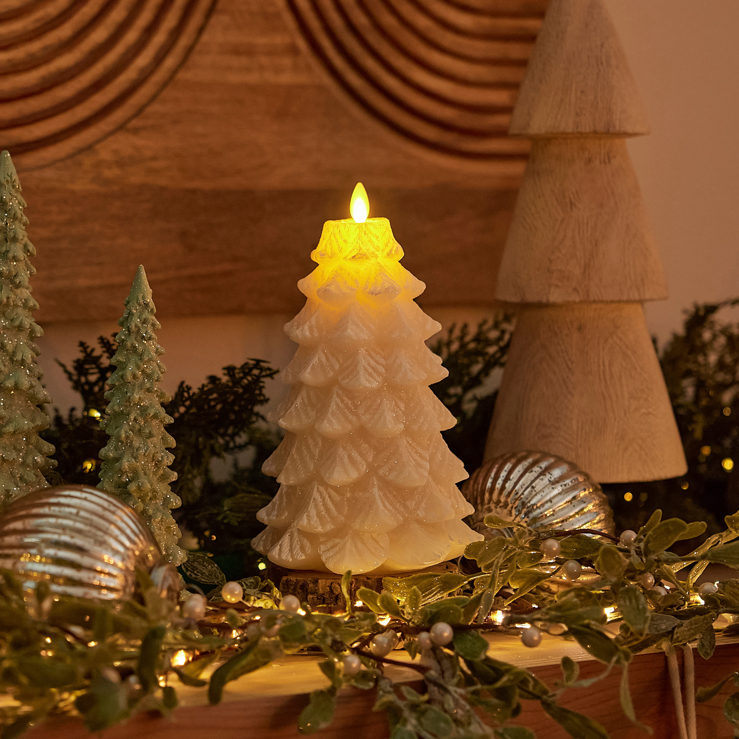 White Swan Flameless Candle Tree