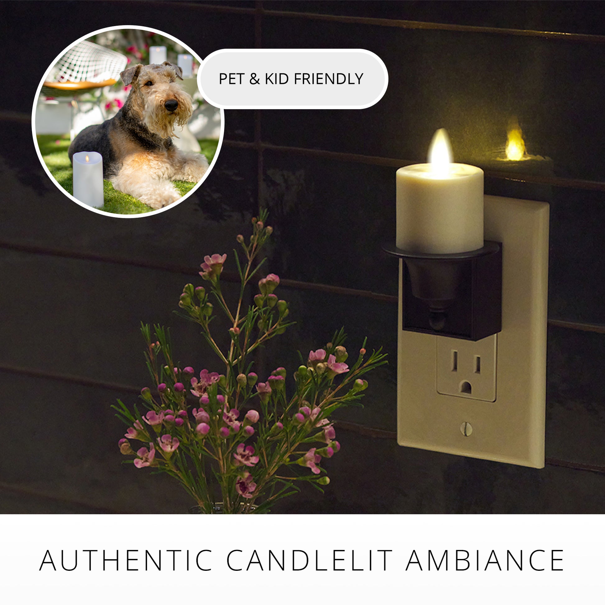 an image of Luminara's flameless bronze night light