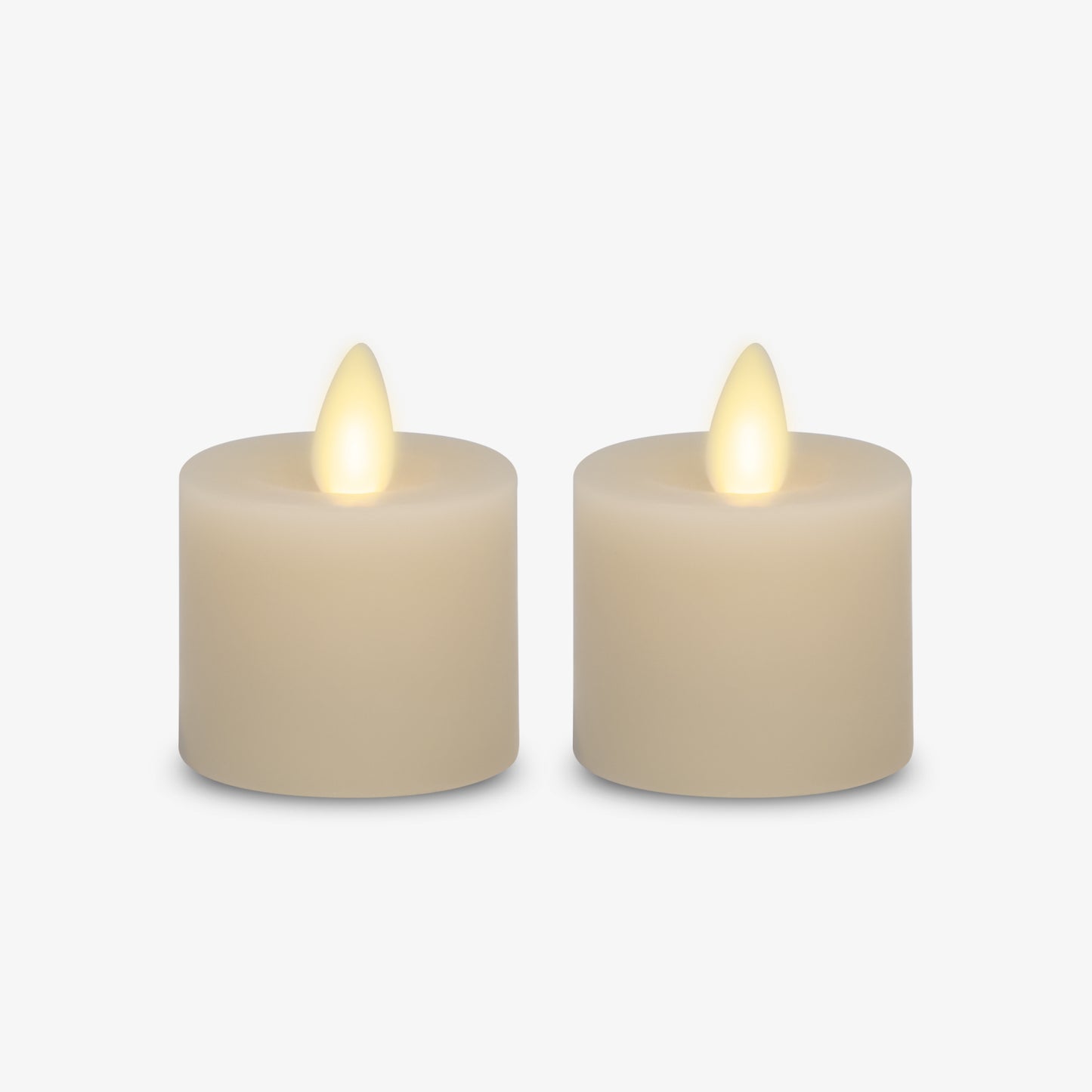 Ivory Flameless Candle Tealights - Recessed Top - Set of 2