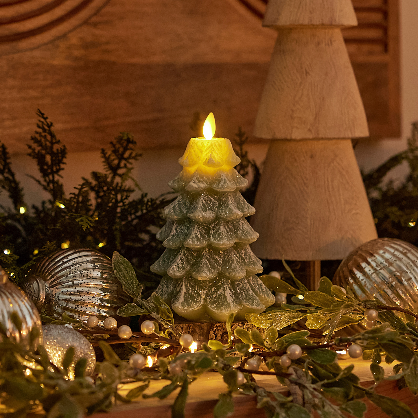 Iceberg Green Flameless Candle Tree