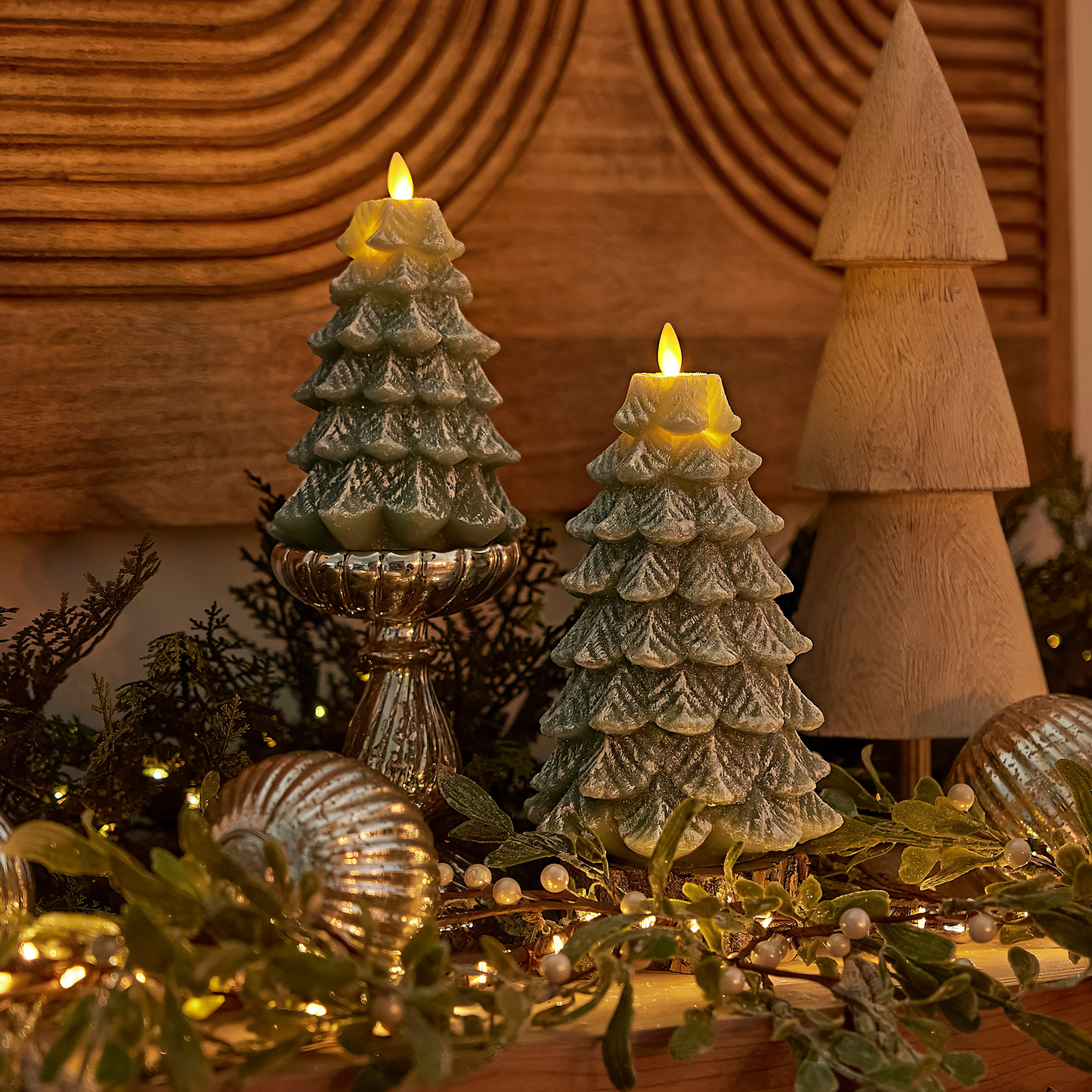 Iceberg Green Flameless Candle Tree