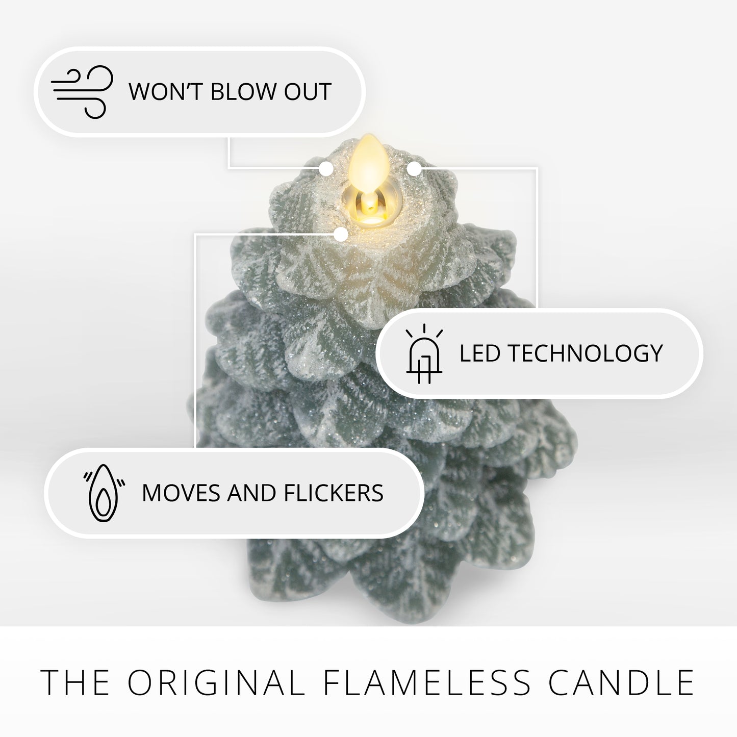 Iceberg Green Flameless Candle Tree