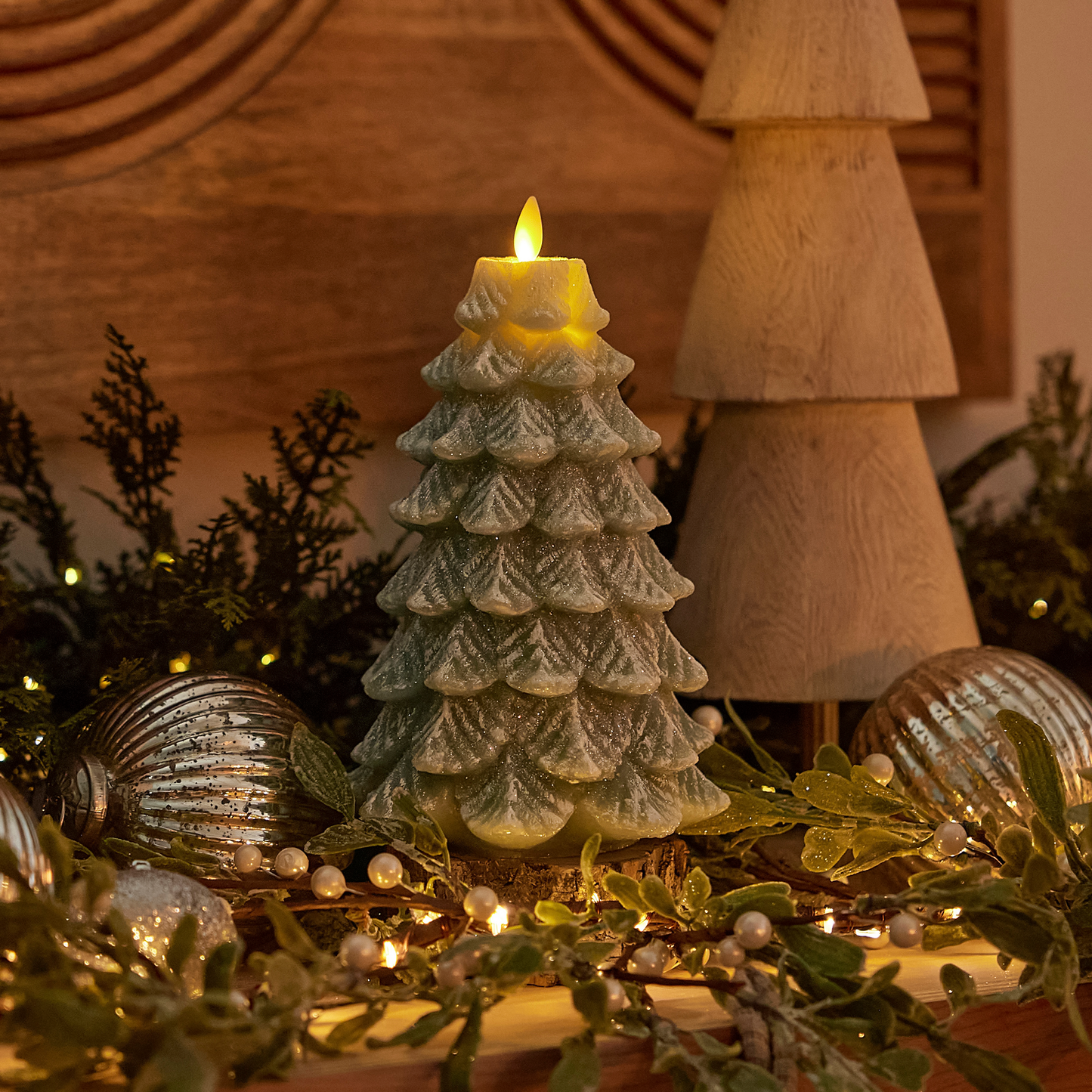 Iceberg Green Flameless Candle Tree