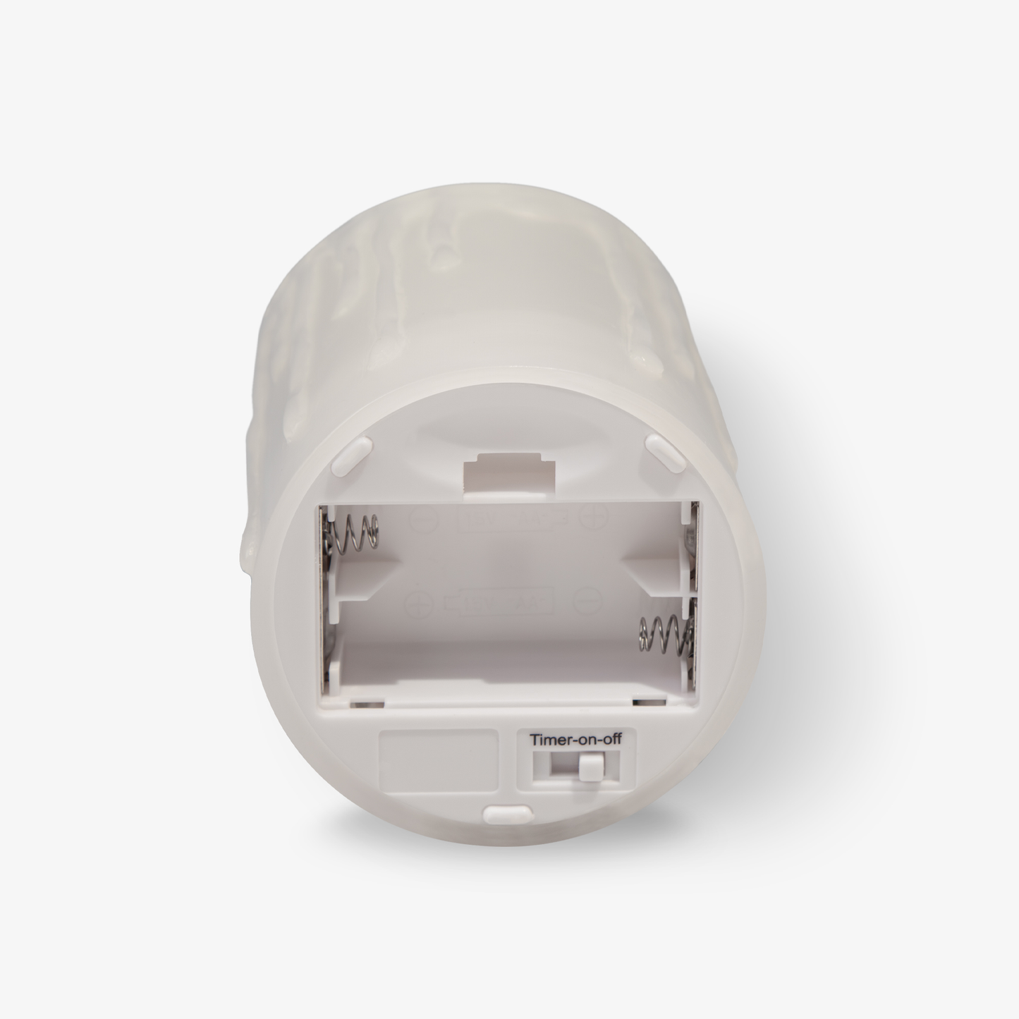 White Wax Drip Flameless Candle Pillar - Scallop Top