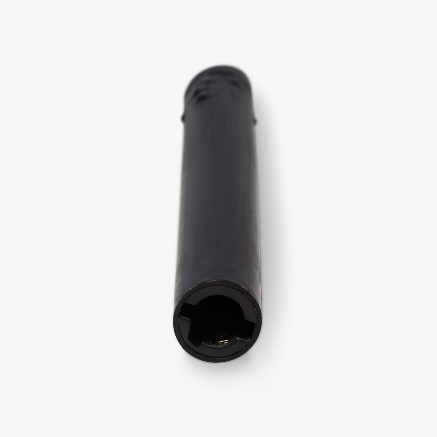 Set of 2 Black Wax Drip Flameless Candle Tapers - Scallop Top