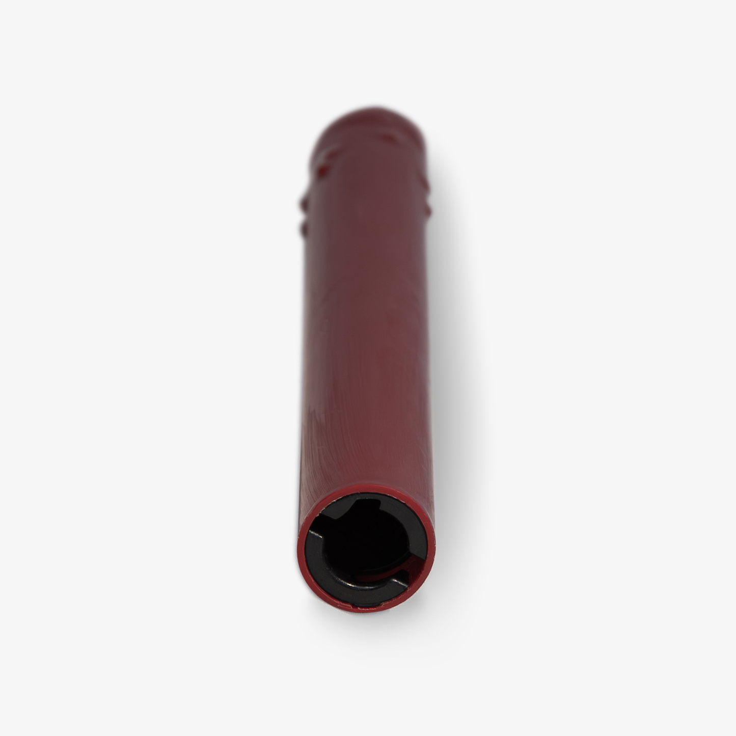 Set of 2 Burgundy Wax Drip Flameless Candle Tapers - Scallop Top