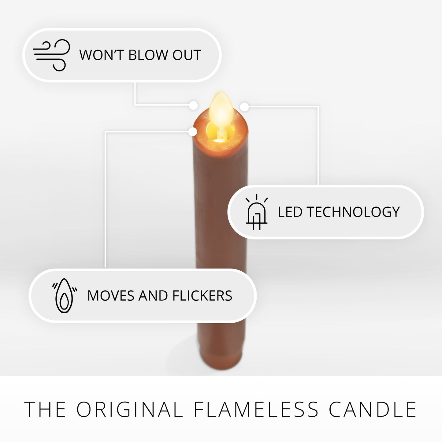 Harvest Pumpkin Flameless Candle Tapers - Set of 2