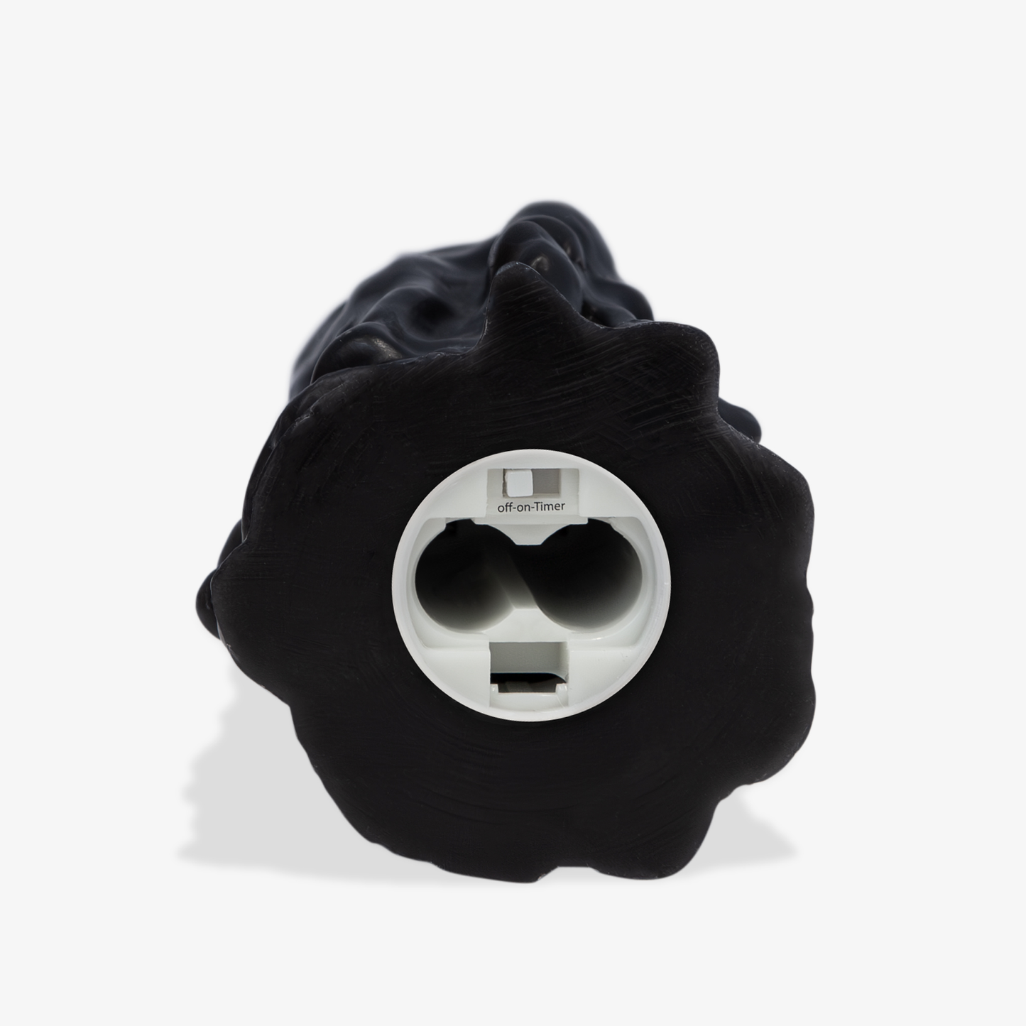 Black Heavy Wax Drip Flameless Candle Slim Pillar