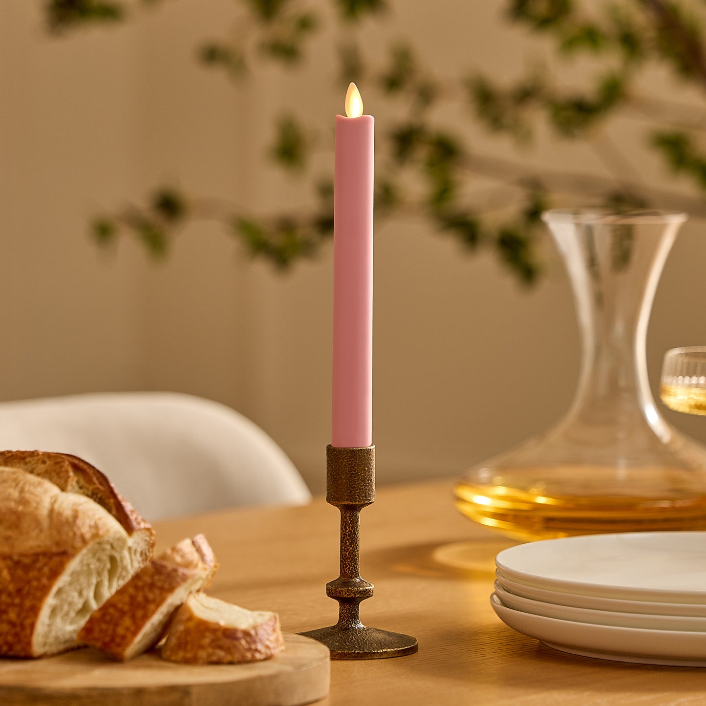 Saga Rose Flameless Candle Taper