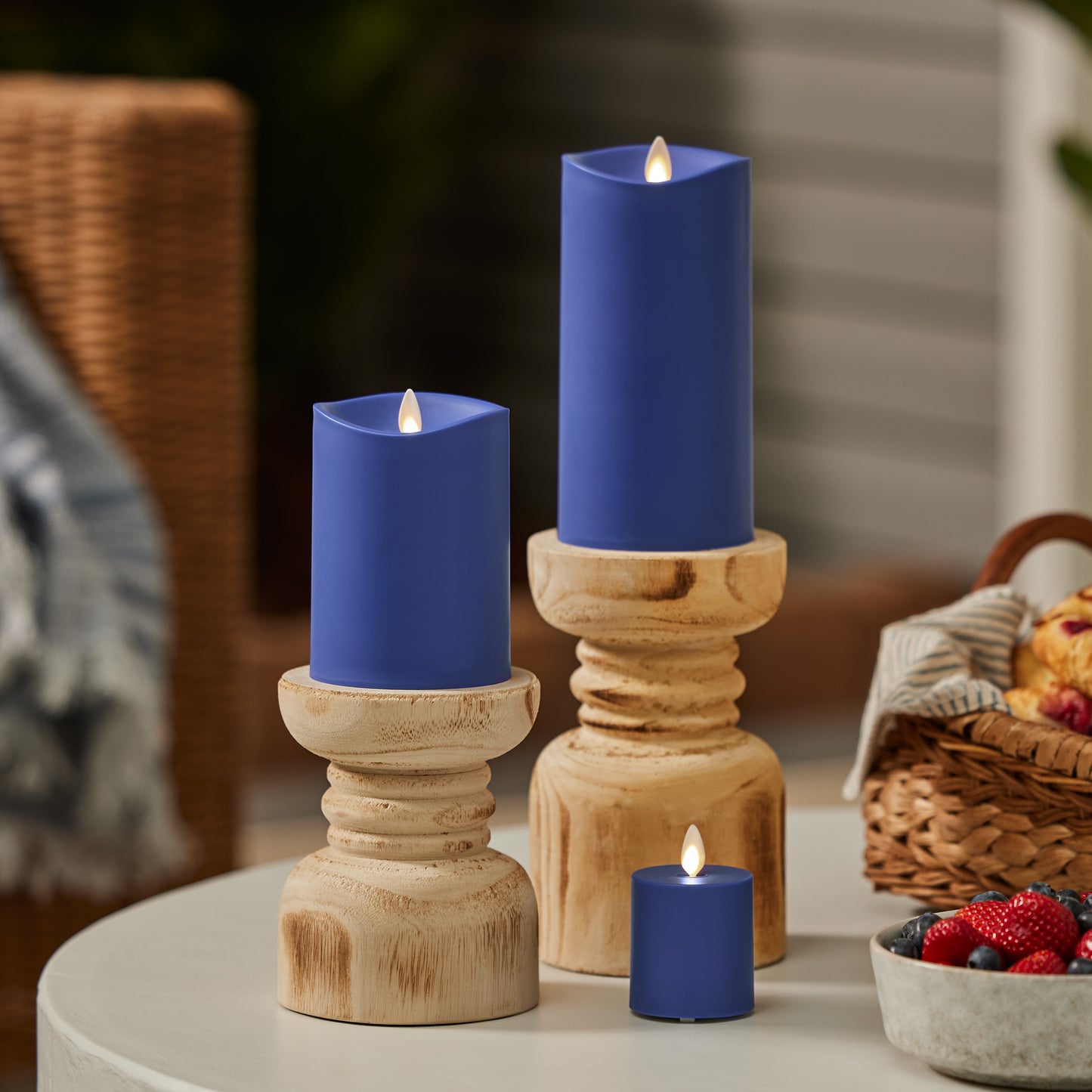 Vivid Ultramarine Outdoor Flameless Candle Votive