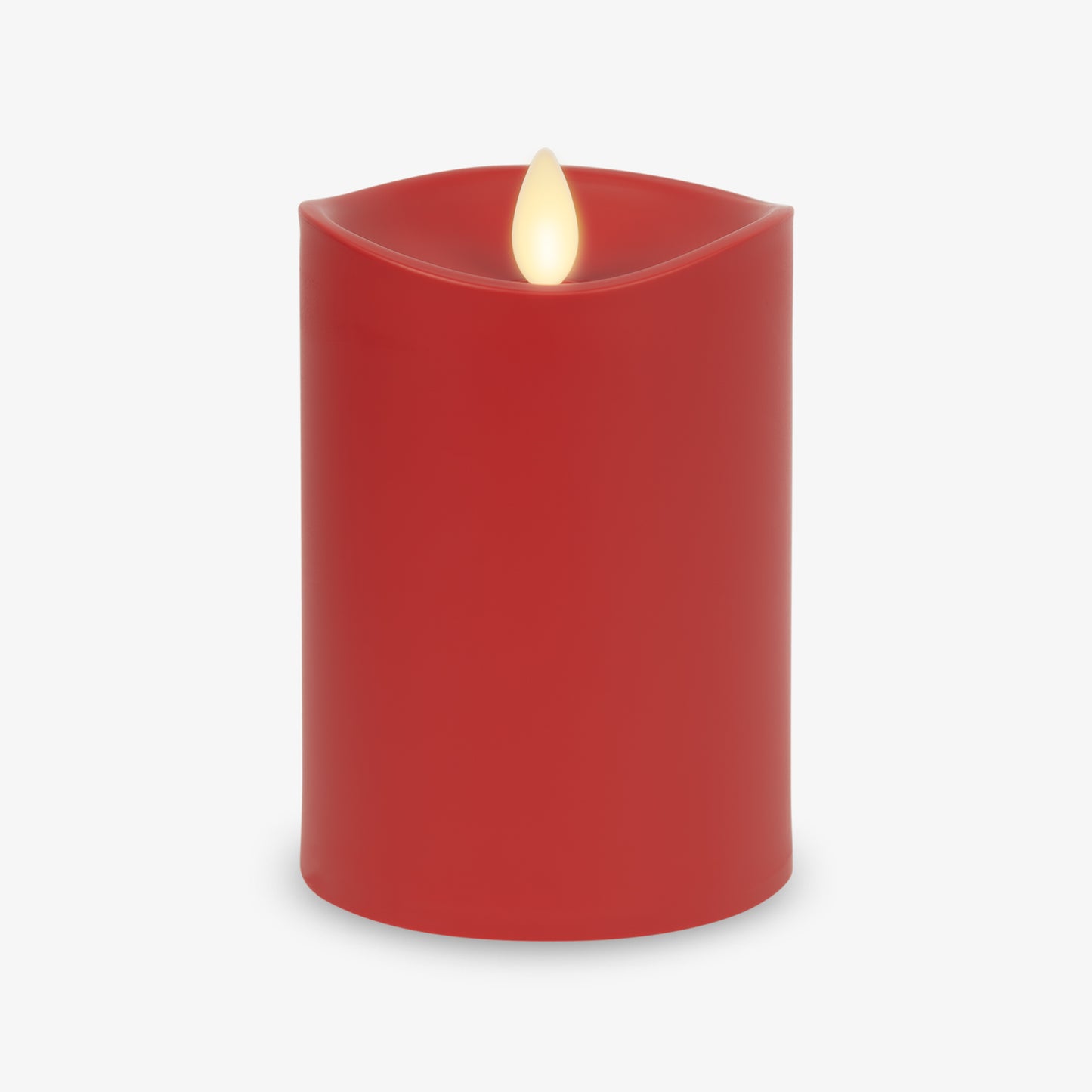 Cherry Red Outdoor Flameless Candle Pillar