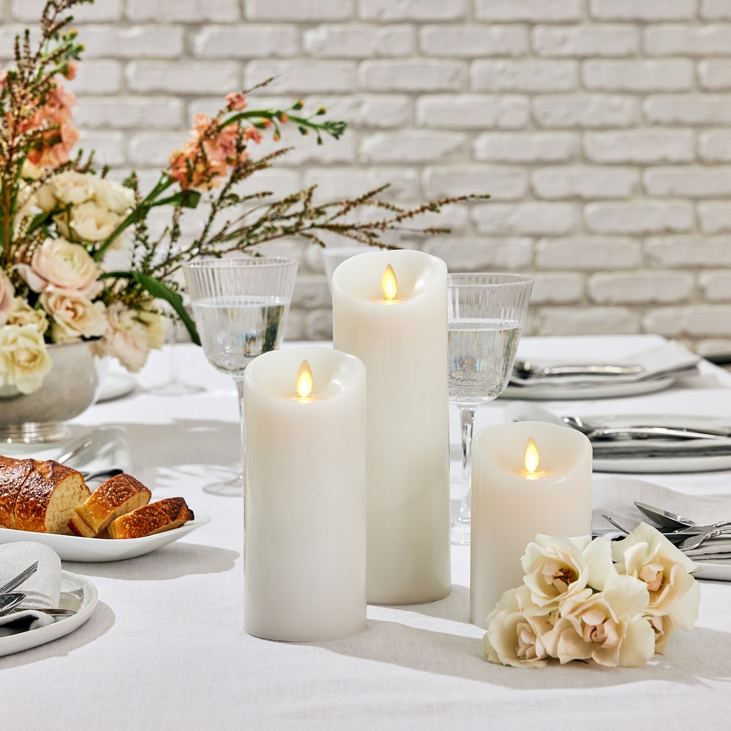 An image of Luminara's flameless white candles