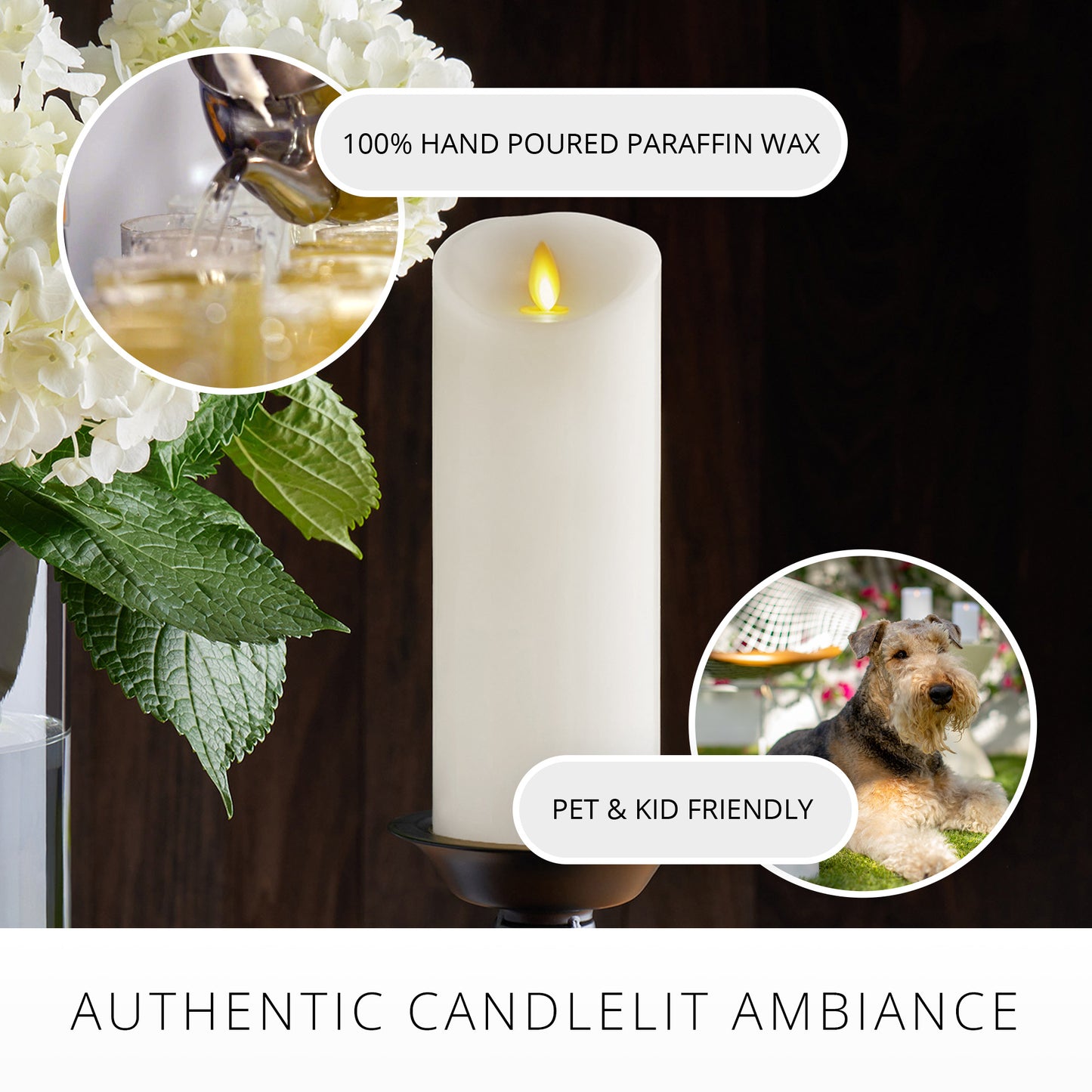 An image of Luminara's flameless white candles