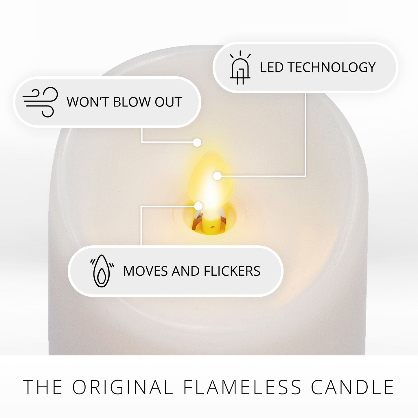An image of Luminara's flameless white candles