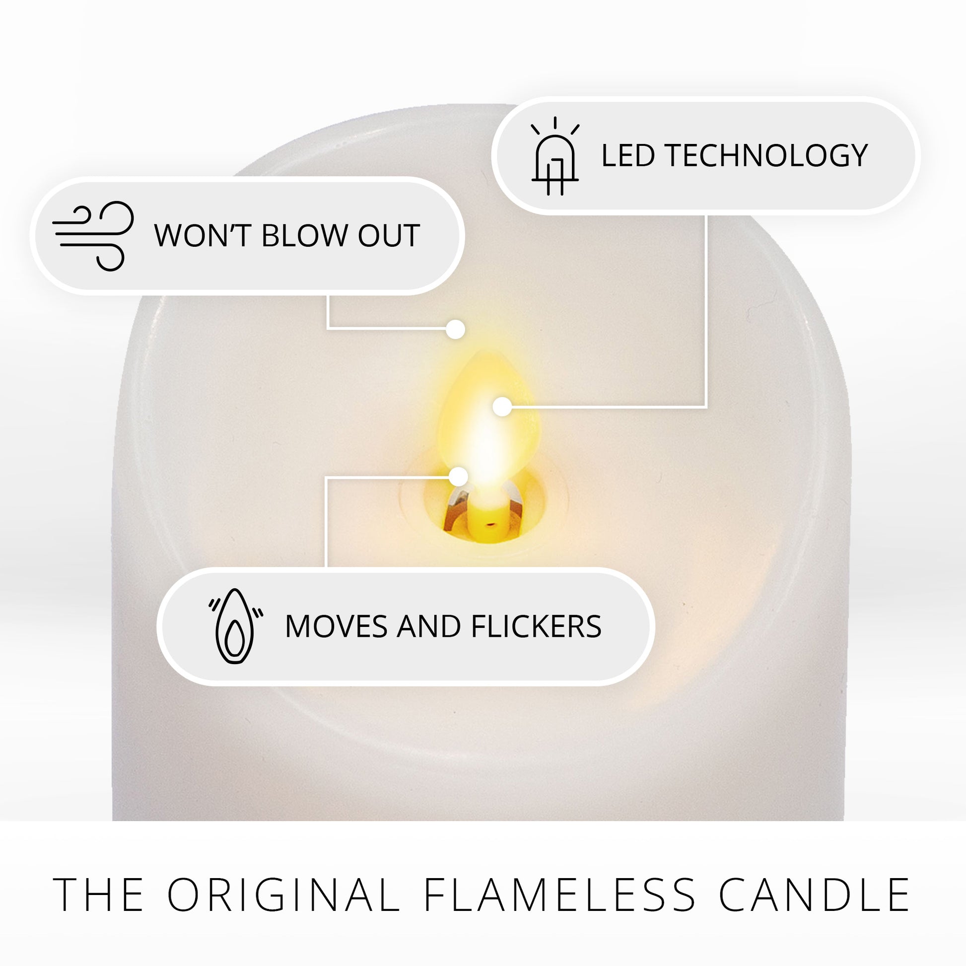 An image of Luminara's flameless white candles