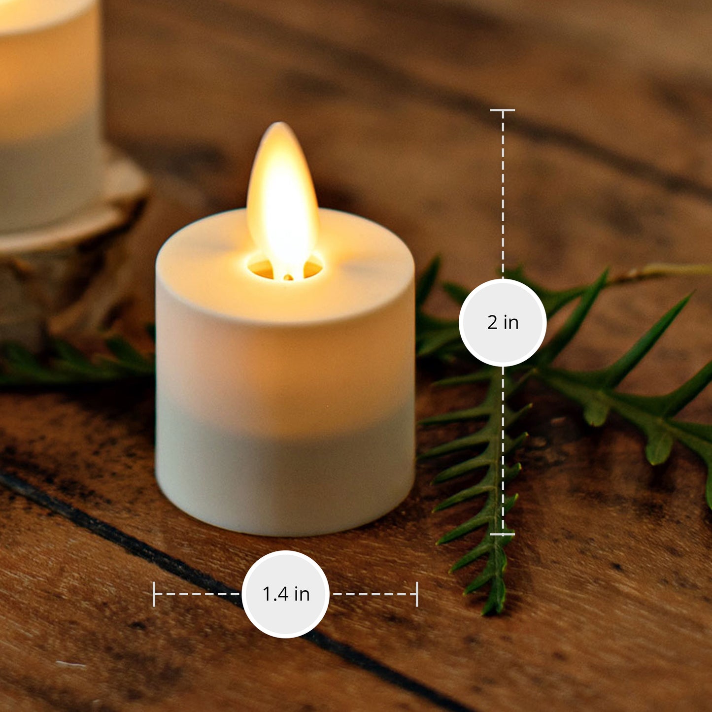 Pearl Ivory Flameless Candle Tealights - Flat Top - Set of 4