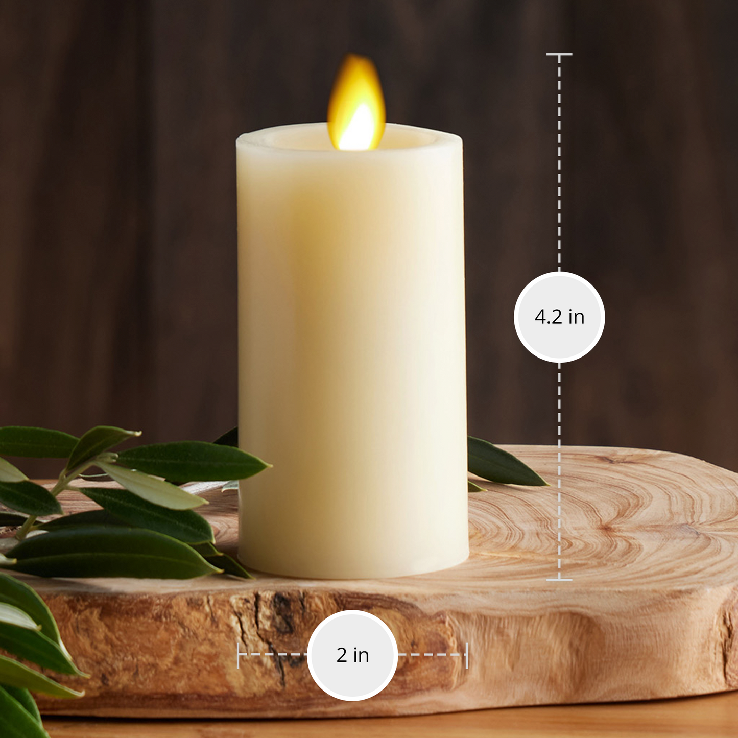 An image of Luminara's flameless ivory thin candle