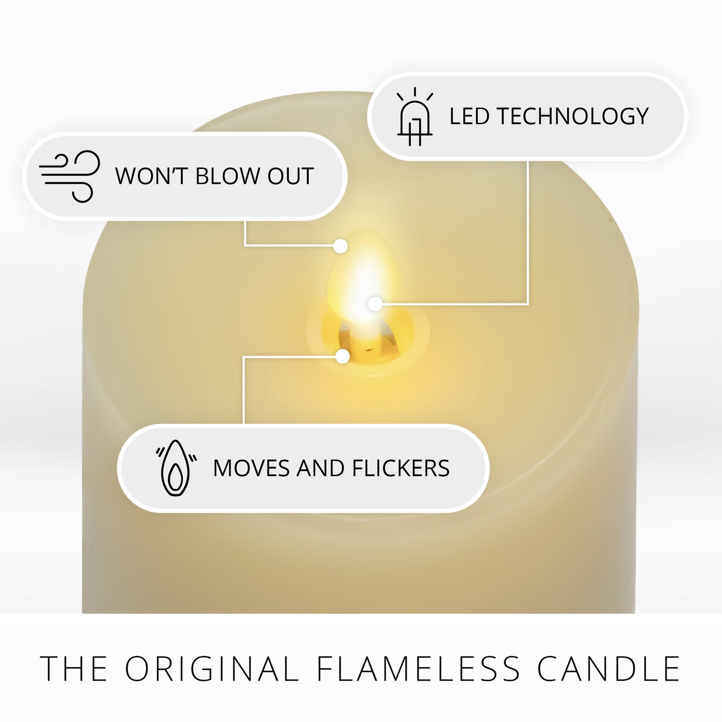 An image of Luminara's candle set in ivory